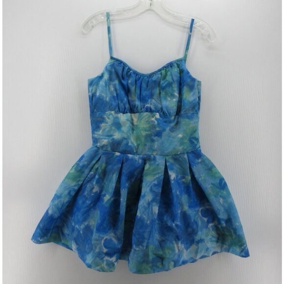 VGT Kahala Romper Girls 16 Hawaiian 50s 60s Abstract Floral Flare Dress *